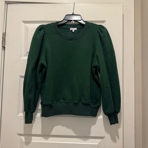 TCEC Forest Green Quilted Sleeve Sweater